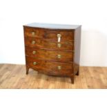 A late Georgian mahogany bowfront chest of drawers