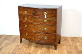 A late Georgian mahogany bowfront chest of drawers