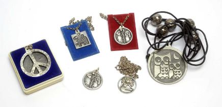 A selection of Jorgen Jensen pewter pendants