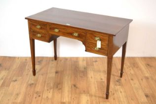 A Georgian style inlaid mahogany writing desk