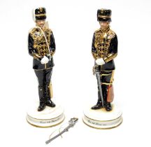 A pair of ceramic military figures by Michael Sutty