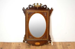 A Georgian style mahogany framed wall mirror