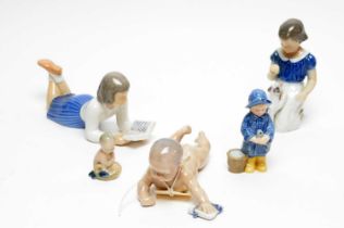 A collection of Royal Copenhagen decorative ceramic figures