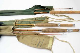 Three split cane fishing rods