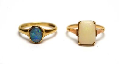 Two opal dress rings