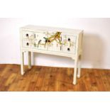 A modern Oriental style painted sideboard