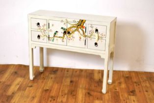 A modern Oriental style painted sideboard