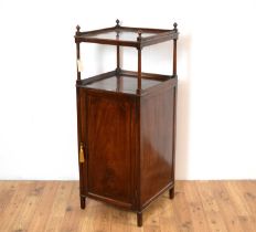 A 19th Century mahogany two-tier whatnot with cabinet