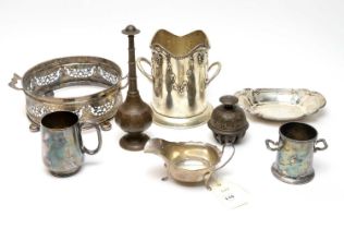 A collection of silver, plated and metal wares