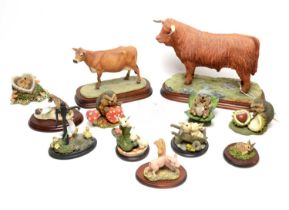 A collection of Border Fine Arts and other animal figures