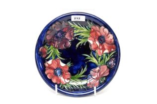 A Moorcroft ‘Anemone’ pattern circular plate