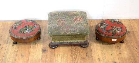 A collection of three Victorian foot stools