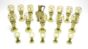 A selection of Bohemian and other glassware
