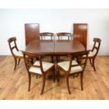 Victorian mahogany dining table and six dining chairs