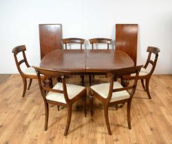 Victorian mahogany dining table and six dining chairs