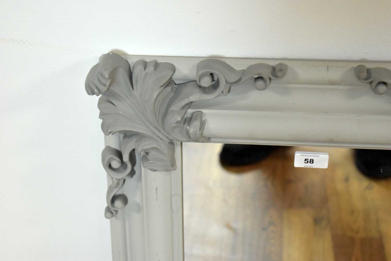 A contemporary wall mirror painted in a grey colourway with another - Image 2 of 2