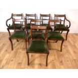 A set of 8 Regency Revival mahogany dining chairs