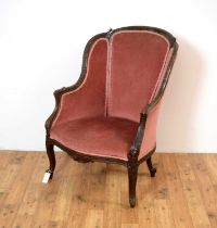 A 19th Century French carved walnut salon chair in the Louis XV style