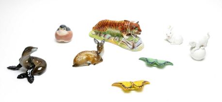 A selection of ceramic animal figures