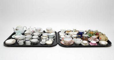 A collection of vintage dolls house and other miniature ceramic tea ware