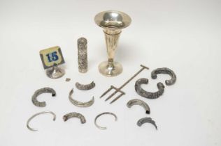A selection of British and other silver items