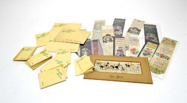 A collection of 19th Century silk embroidered bookmarks