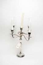 A Victorian silver-plated candelabra