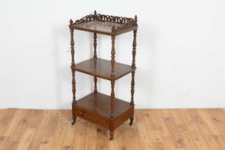 Victorian mahogany three-tier whatnot.