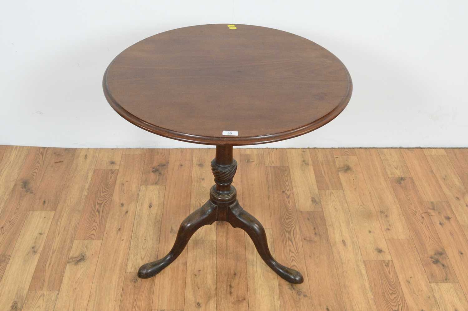 A 19th Century mahogany tilt-action tripod table