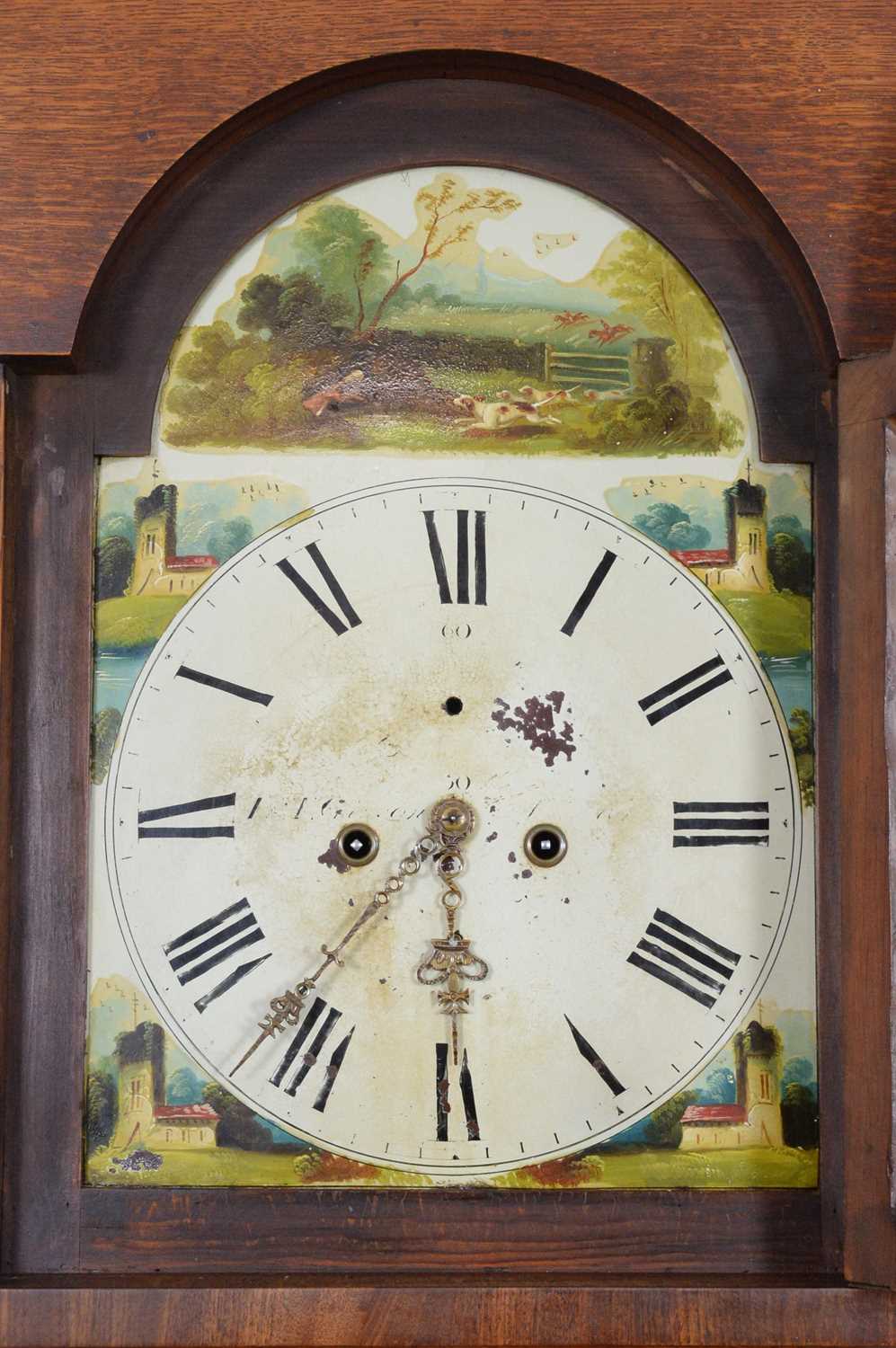 A 19th Century oak and mahogany banded 8-day longcase clock - Image 4 of 5