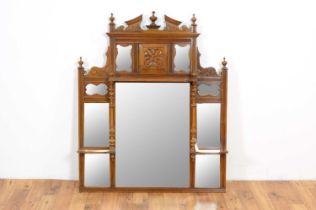 An Edwardian mahogany overmantel mirror