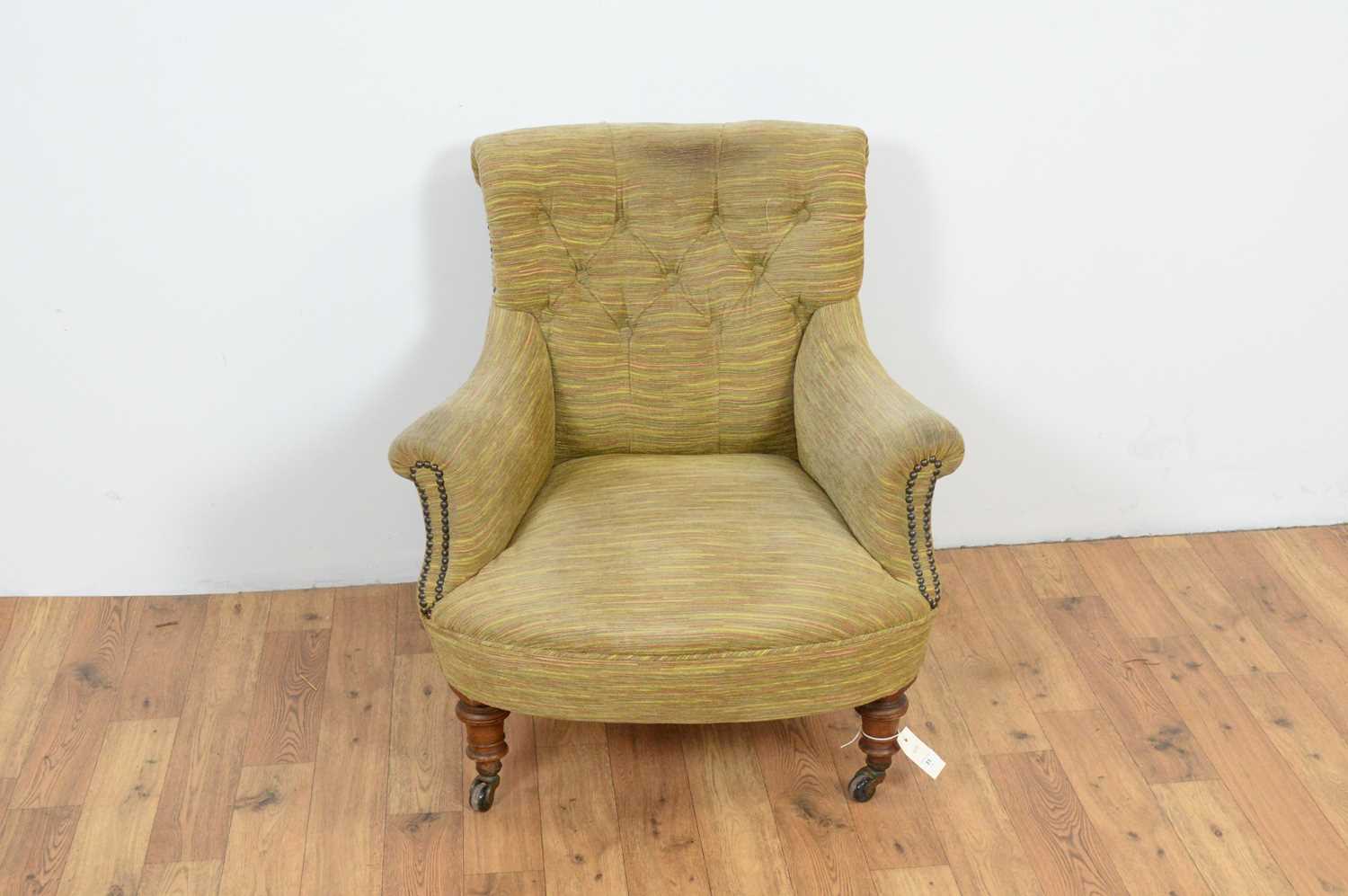 An attractive Victorian button-back nursing chair, - Image 2 of 4