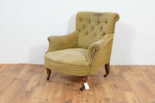 An attractive Victorian button-back nursing chair,