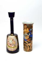 A Hungarian ceramic vase; and a Bursley Ware Amstel sleeve vase