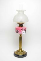 A Victorian brass oil lamp