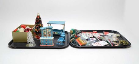 A collection of vintage dolls house Christmas decorations