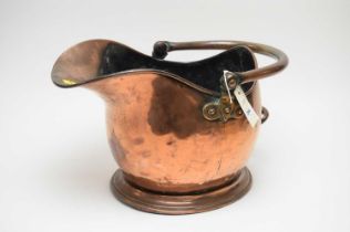 A Victorian copper coal scuttle