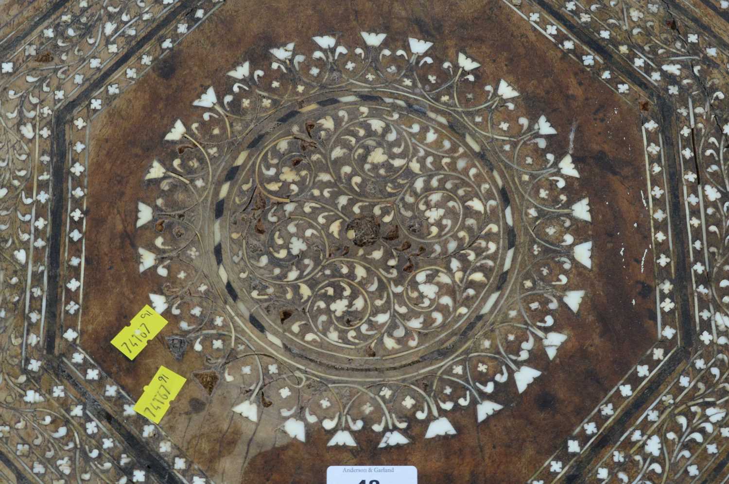 A Middle Eastern Islamic folding hexagonal occasional table - Image 2 of 2