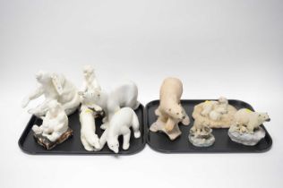 A selection of polar bear figures