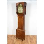 A 19th Century oak and mahogany banded 8-day longcase clock
