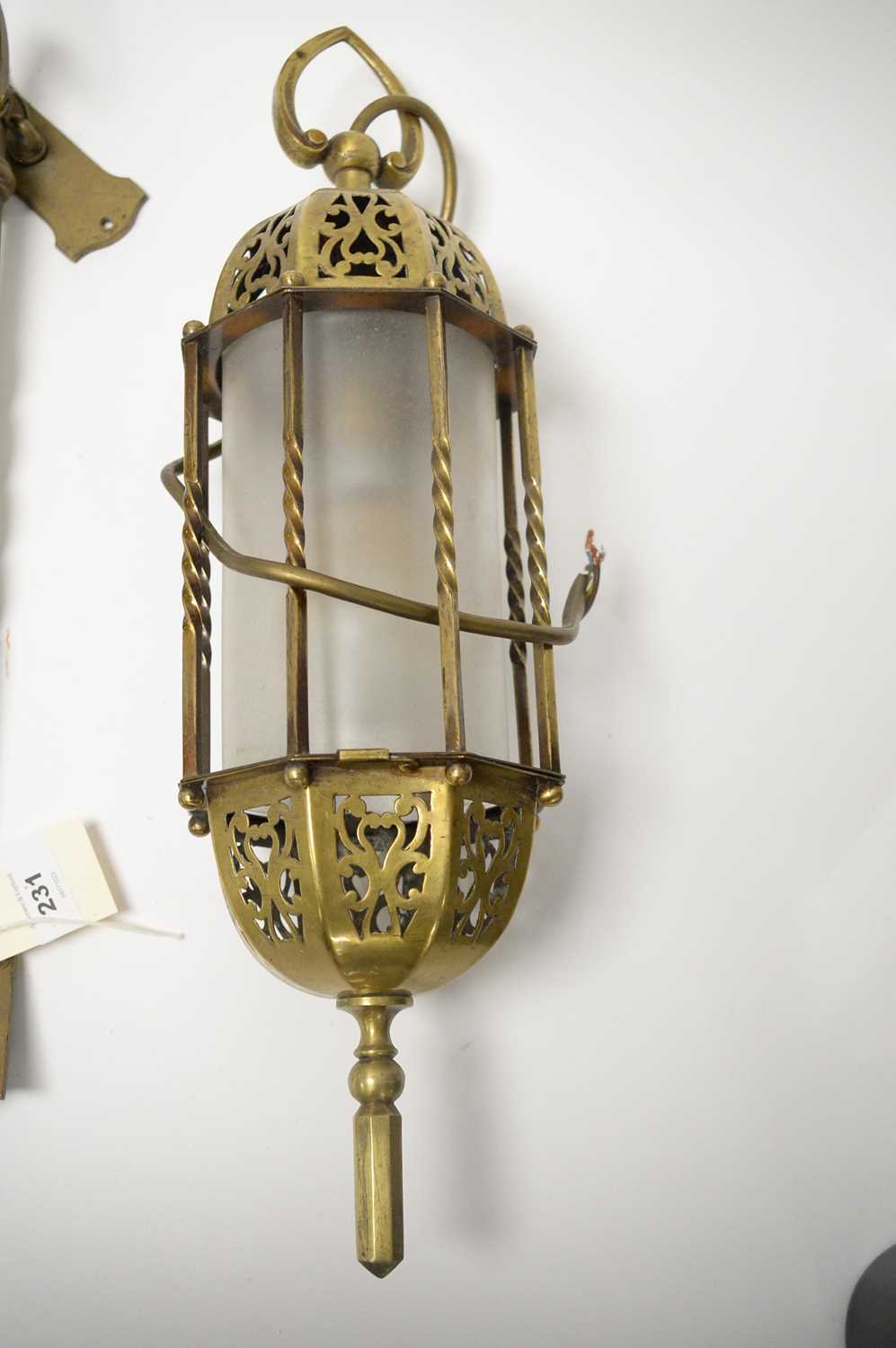 An Eastern brass lantern wall light - Image 3 of 4