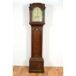 John Carr, London: An oak longcase clock.