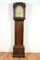 John Carr, London: An oak longcase clock.
