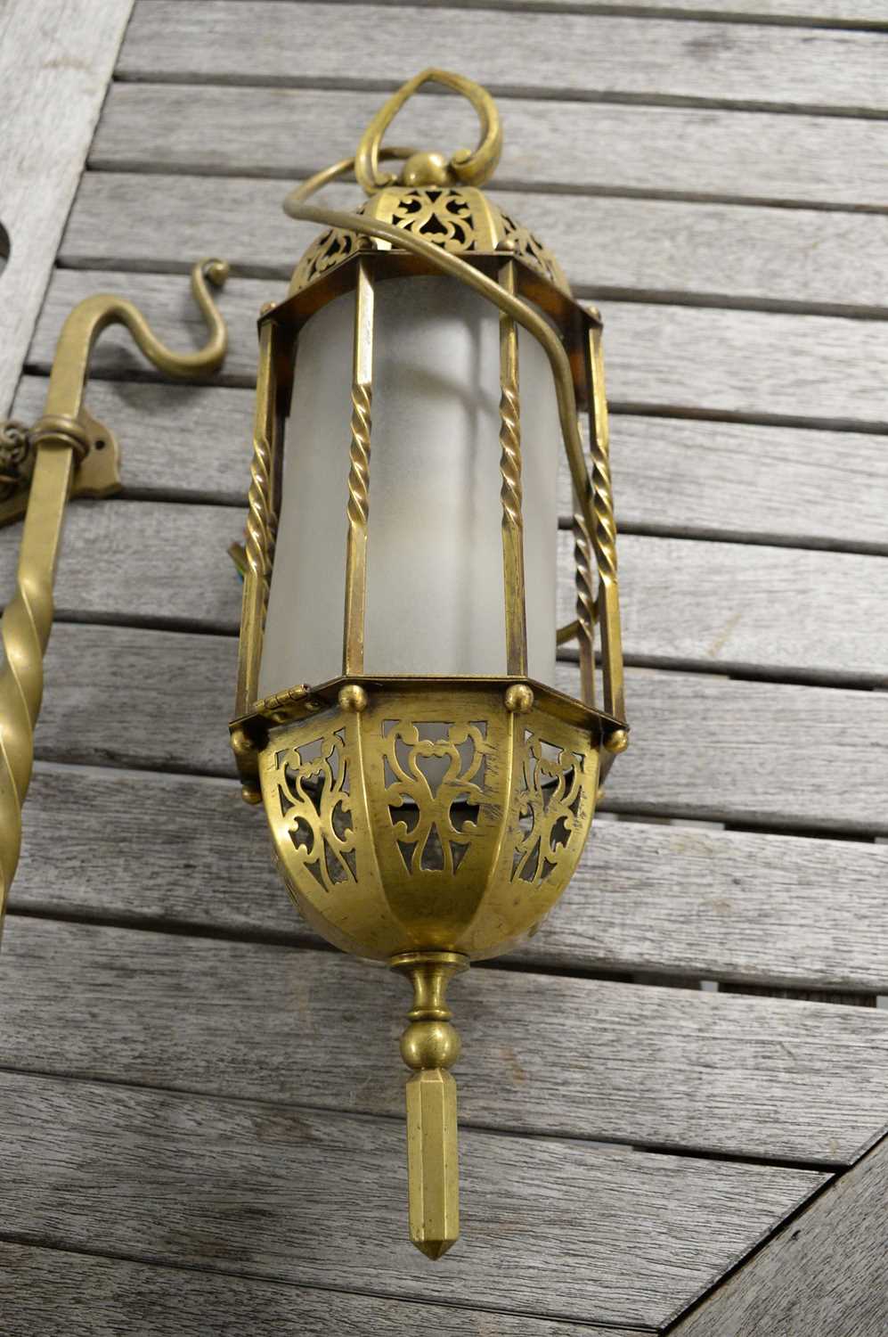 An Eastern brass lantern wall light - Image 2 of 4