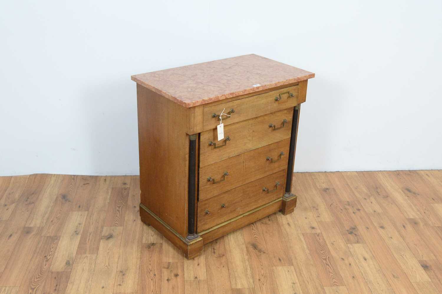 A 19th Century Continental mahogany and marble-topped chest of drawers - Image 3 of 4