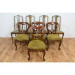 Four Victorian balloon back dining chairs; and four early/mid 20th century high back dining chairs.