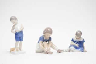 Three Danish ceramic figures of children