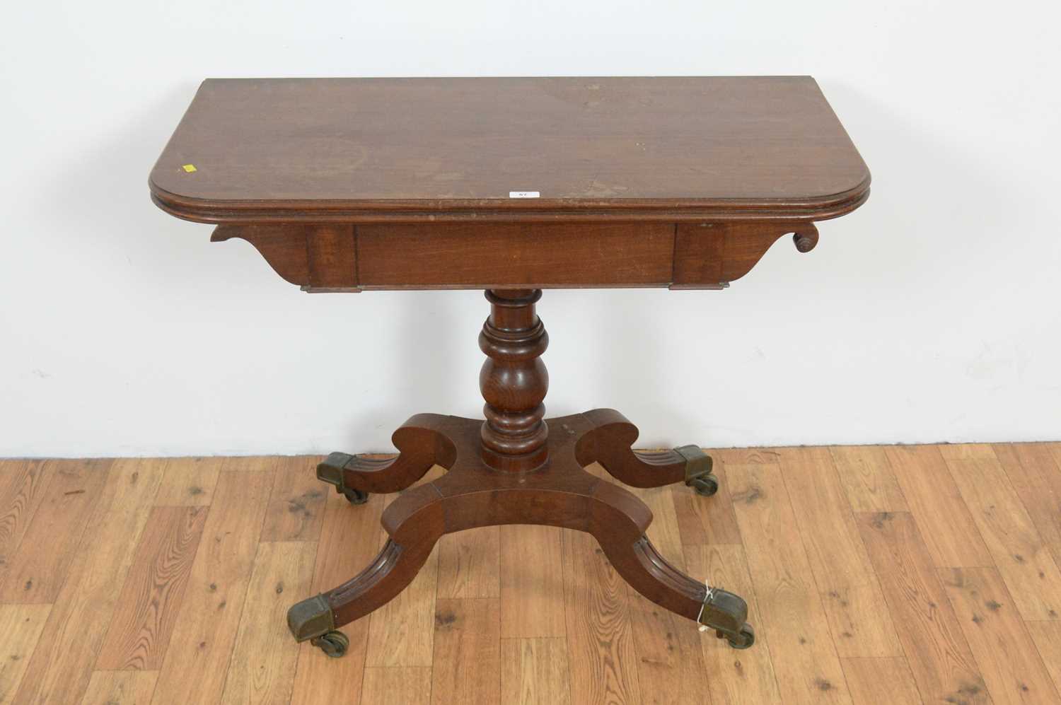 A late Regency mahogany tea table.