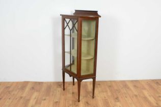 An Edwardian line inlaid mahogany and satinwood banded display cabinet