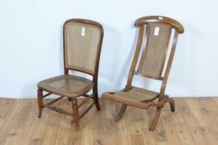 A 19th Century mahogany folding campaign chair with another